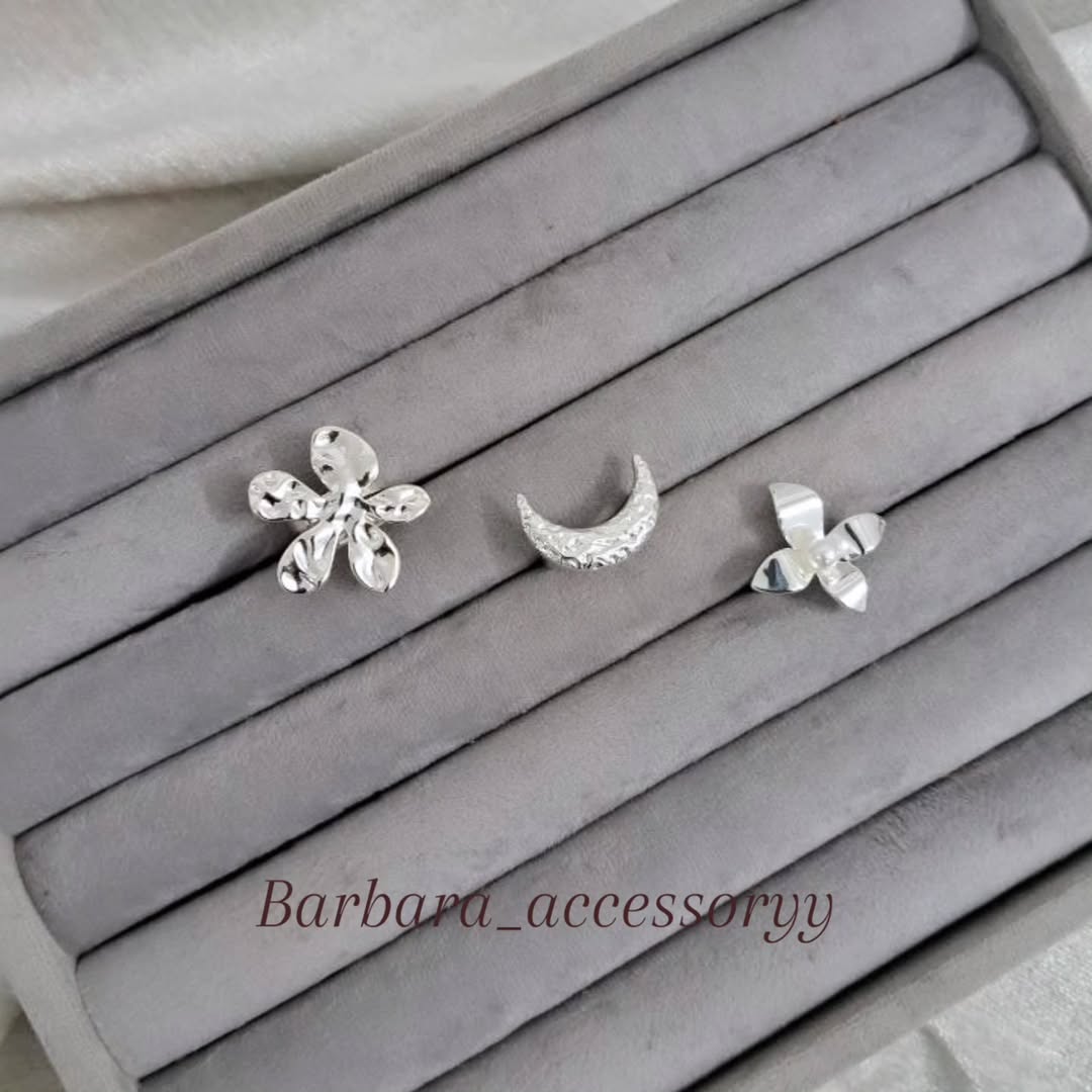 انگشتر ماه و گل سیلور