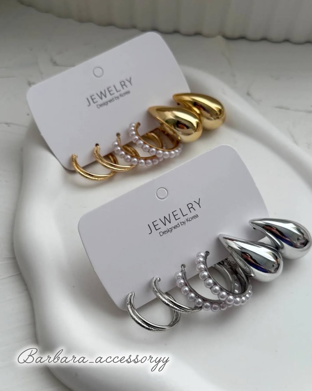 گوشواره پک سه تایی آبکاری مراقبتی