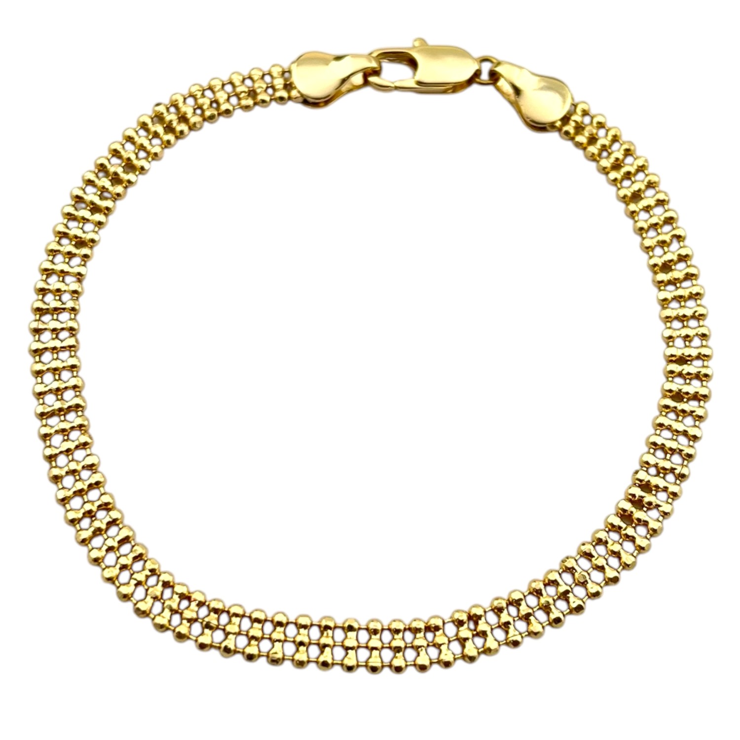 دستبند زنانه طرح طلا ژوپینگ مدل توپی سه لاین کد B039
