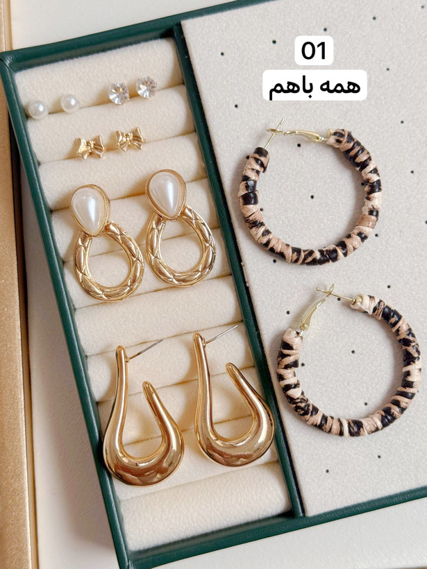 کالکشن گوشواره پکی 6 جفتی پینترستی کد E090