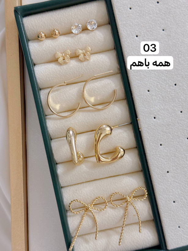 کالکشن گوشواره پکی 6 جفتی پینترستی کد E090