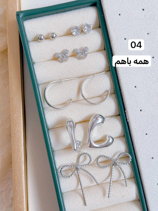 کالکشن گوشواره پکی 6 جفتی پینترستی کد E090