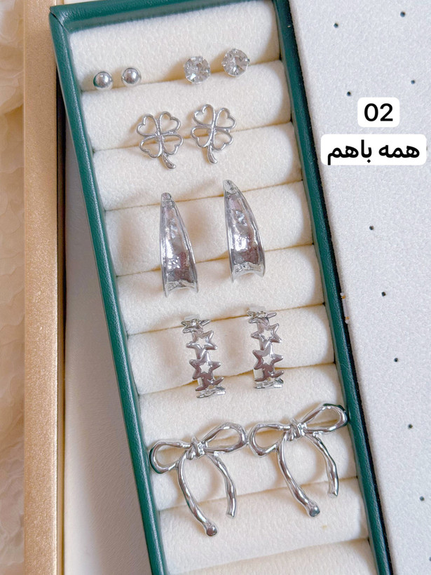 کالکشن گوشواره پکی 6جفتی دخترانه کد E091