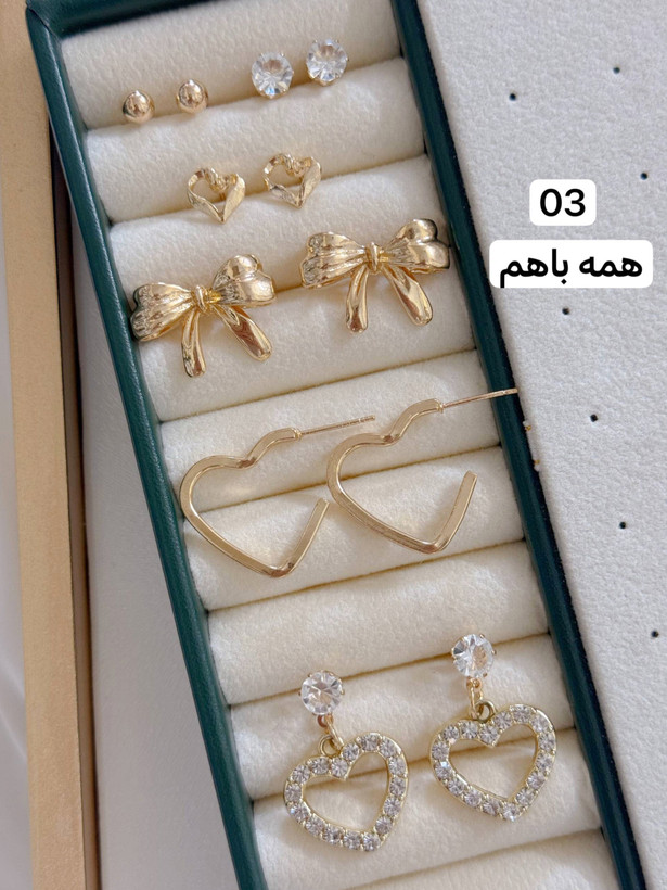 کالکشن گوشواره پکی 6جفتی ترند کد E092