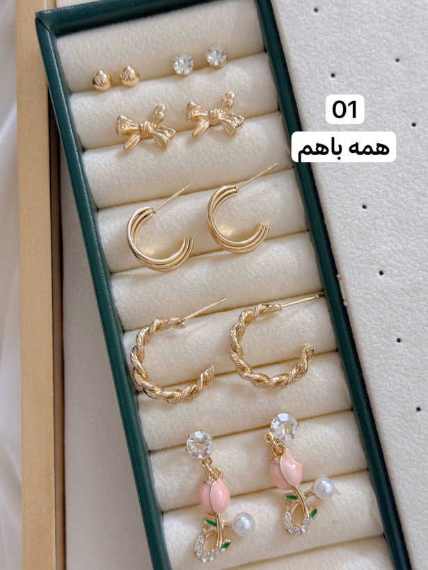 کالکشن گوشواره پکی 6جفتی کد E093