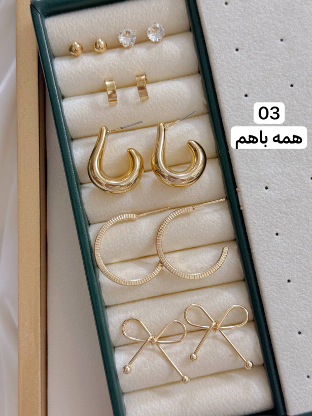 کالکشن گوشواره پکی 6جفتی کد E093