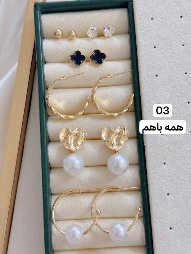 کالکشن گوشواره پکی 6جفتی اقتصادی کد E094