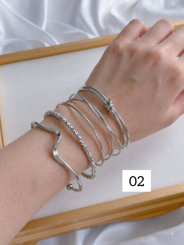 پک دستبند 4 عددی مدل موج و خاویار کد B056