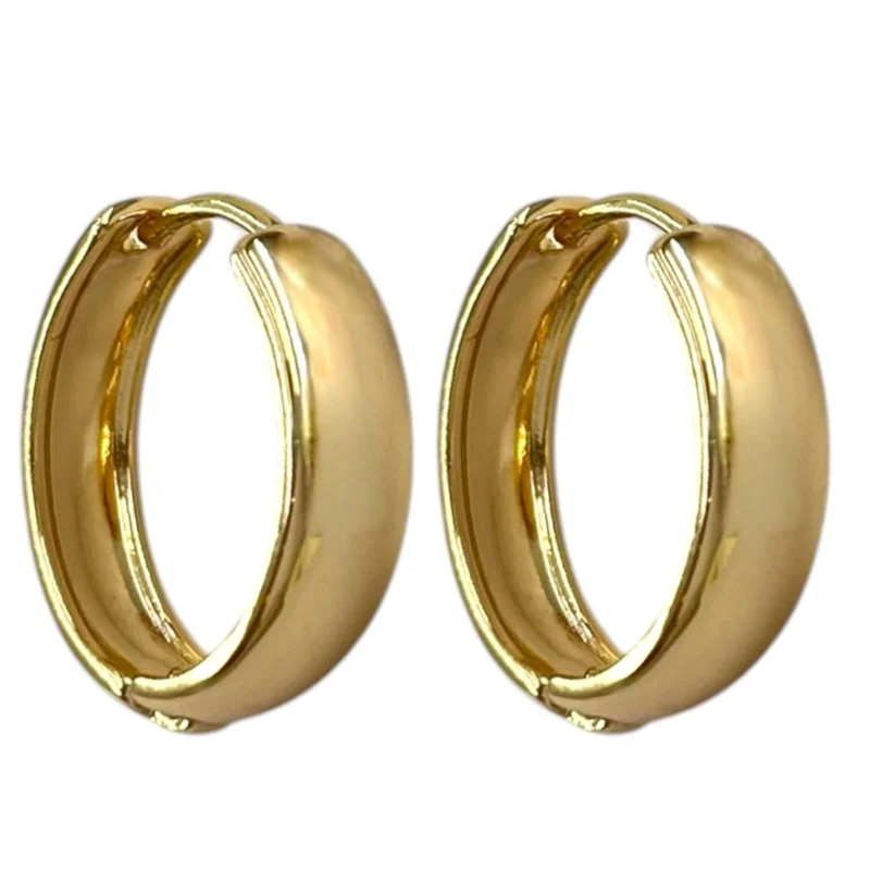 گوشواره زنانه طرح طلا ژوپینگ مدل حلقه آینه ای کد E102