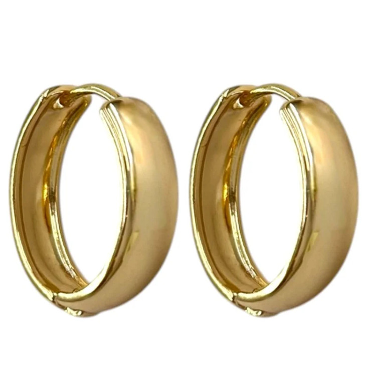 گوشواره زنانه طرح طلا ژوپینگ مدل حلقه آینه ای کد E102