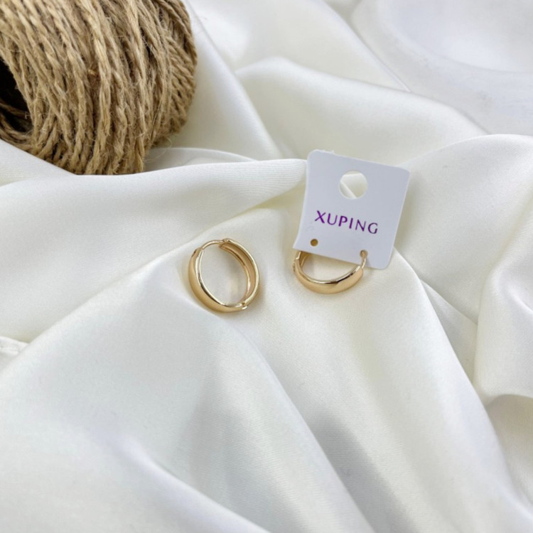 گوشواره زنانه طرح طلا ژوپینگ مدل حلقه آینه ای کد E102