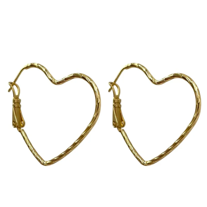 گوشواره زنانه طرح طلا ژوپینگ مدل قلب کد E109