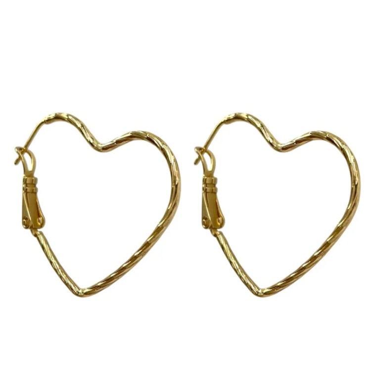 گوشواره زنانه طرح طلا ژوپینگ مدل قلب کد E109