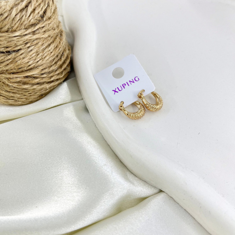 گوشواره زنانه طرح طلا ژوپینگ مدل پیچی کد E112