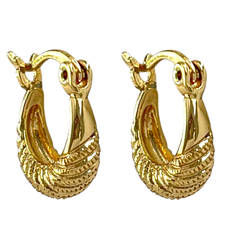 گوشواره زنانه طرح طلا ژوپینگ مدل پیچی کد E112