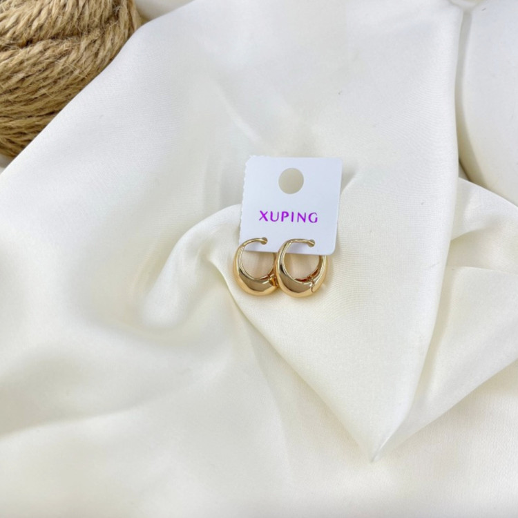 گوشواره زنانه طرح طلا ژوپینگ مدل حلقه آینه ای کد E117
