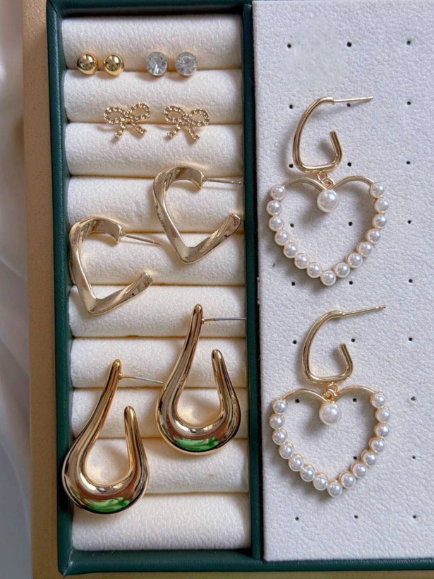 پک گوشواره زنانه 6 جفتی باهم پینترستی کد E121