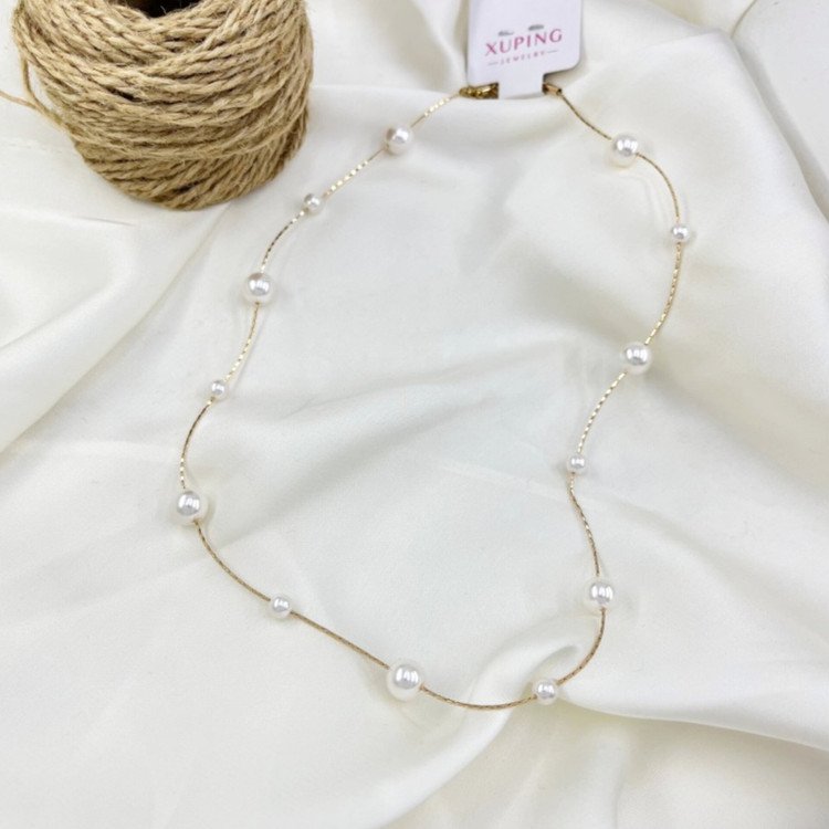 گردنبند زنانه طرح طلا مرواریدی ژوپینگ کد N039