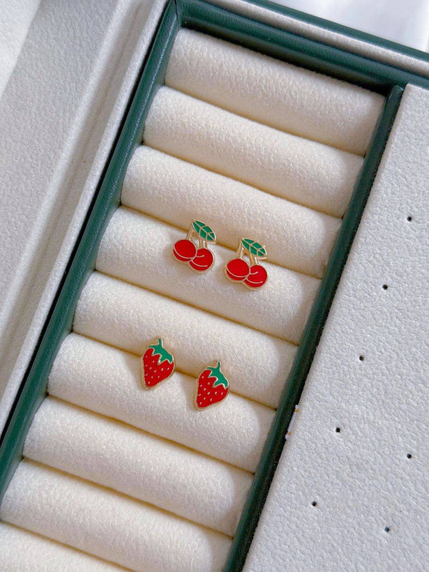گوشواره میوه ای فانتزی استیل کد E123